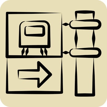 Icon Train Station. related to Train Station symbol. hand drawn style. simple design illustration vector