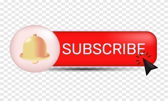 3d icon realistic concept subscribe click button pointer design vector