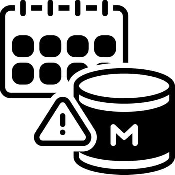 Solid black icon for expiry date vector