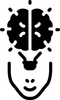 Solid black icon for idea vector