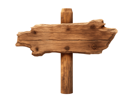 wooden sign post isolated png