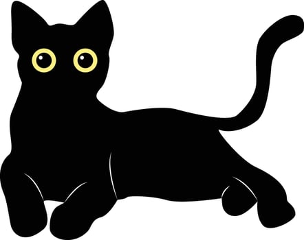 Happy International Cat Day Silhouette. Illustration with Flat Cartoon Design vector