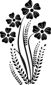 Hand drawn engraving floral background vector