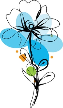 Minimalist botanical floral aesthetic element vector