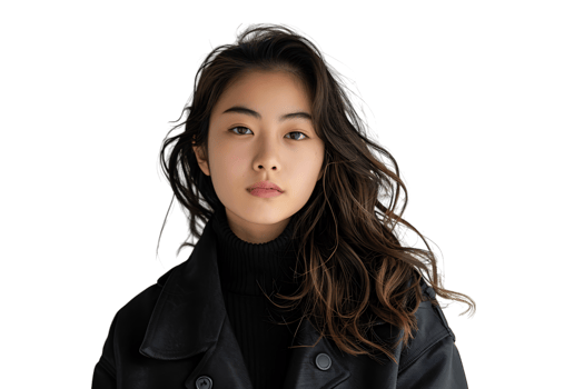 Portrait woman new normal lifestyle fashion concept on isolated transparent background png