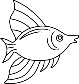 Sea fish Engraving Animal Doodle vector