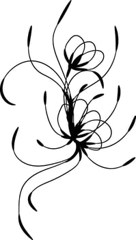 Flat design simple flower outline vector