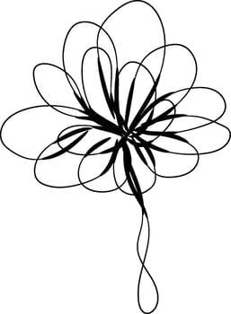 Hand drawn flat design simple flower outline vector