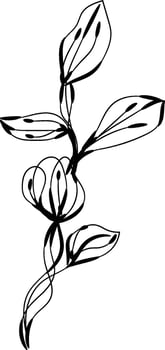 Hand drawn flat design simple flower outline vector