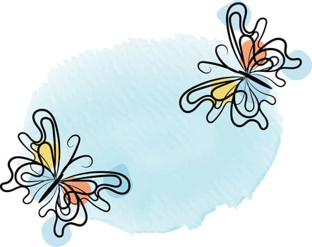 Butterfly outline with drawn details collection vector