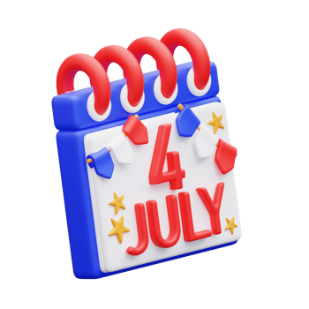 3d illustration th Of July Calendar png