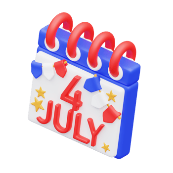 3d illustration th Of July Calendar png