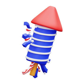3d illustration Fireworks Rocket png