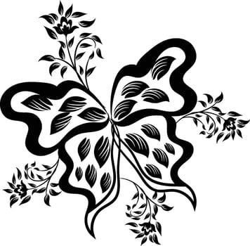 Beautiful butterfly outline illustration vector