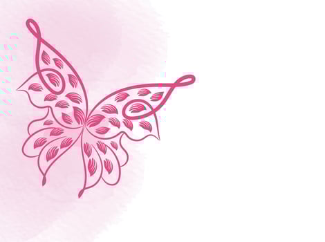 Beautiful butterfly outline illustration vector