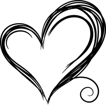 Hand drawn hearts border and frame vector