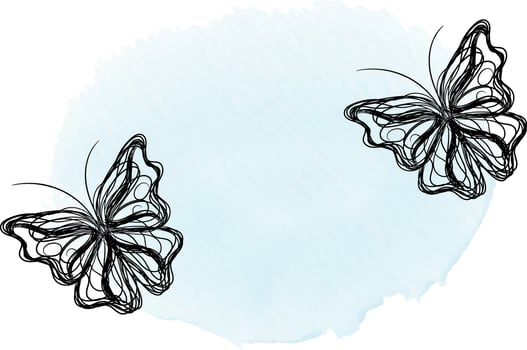 Beautiful butterfly outline illustration vector