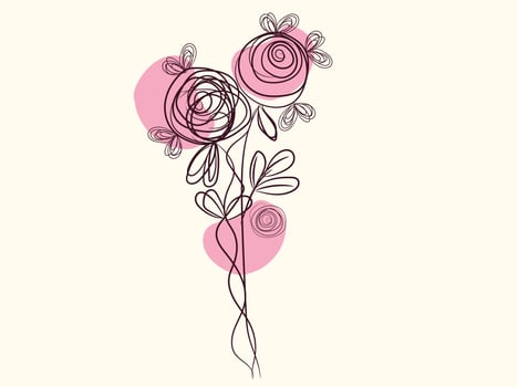 Hand drawn simple flower outline vector