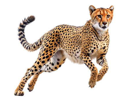 Cheetah accelerating running carnivorous wild animal png