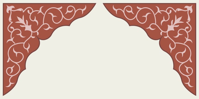 Intricate corner designs with Mughal inspired motifs vector