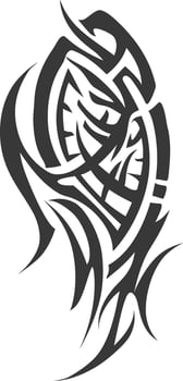 Silhouette abstract tribal art black color only vector