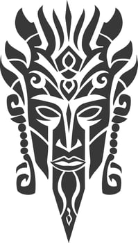 Silhouette abstract tribal art black color only vector
