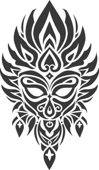 Silhouette abstract tribal art black color only vector