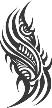 Silhouette abstract tribal art black color only vector