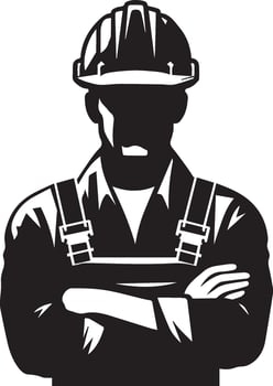 Labour silhouette isolated on white background. May day concept vector