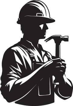 Labour silhouette isolated on white background. May day concept vector