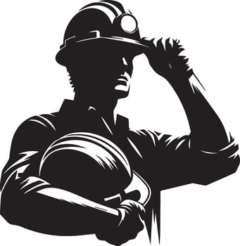 Labour silhouette isolated on white background. May day concept vector