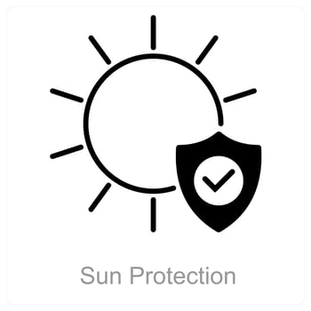 Sun Protection and heat icon concept vector