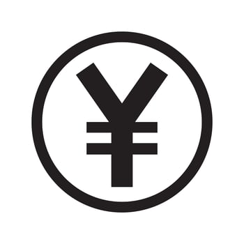 yen or yuan currency icon symbol isolated on white background vector
