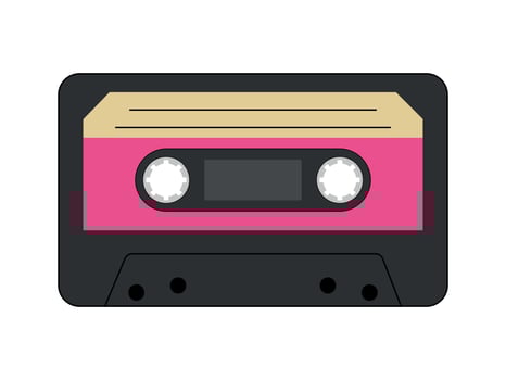 Retro style of the 90s. Realistic old-school sound recording technology. Audio cassettes of the 90s. illustration vector
