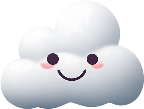 A fluffy cloud shaped like a face. AI-generated. png