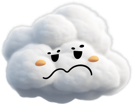 A fluffy cloud shaped like a smiling face. AI-generated. png