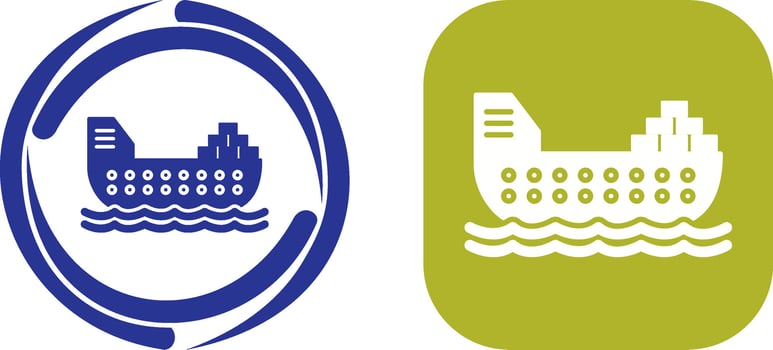 Cargo Ship Icon Design vector