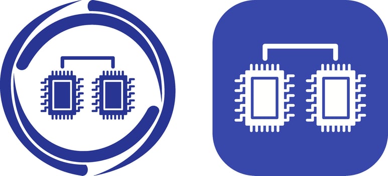 Processors Connected Icon Design vector