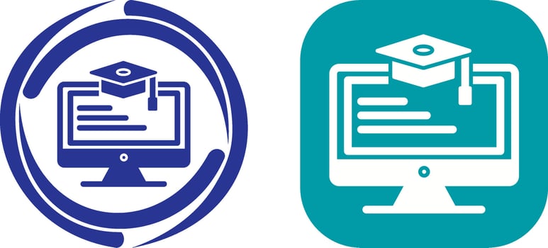 Online Learning Icon Design vector
