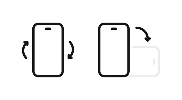 Rotation arrows. Phone rotation icons. Mobile phone rotation symbols. vector