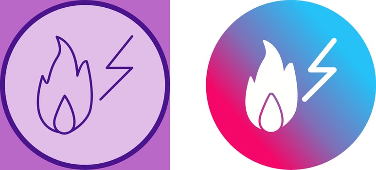 Unique Electricity Fire Icon Design vector