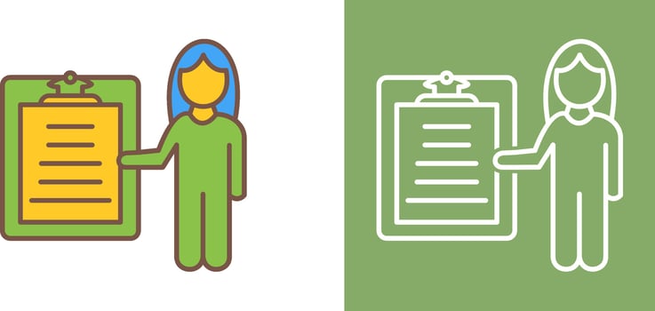 Unique Female Presenter Icon Design vector