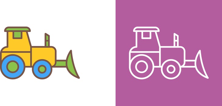 Industrial Tractor Icon Design vector