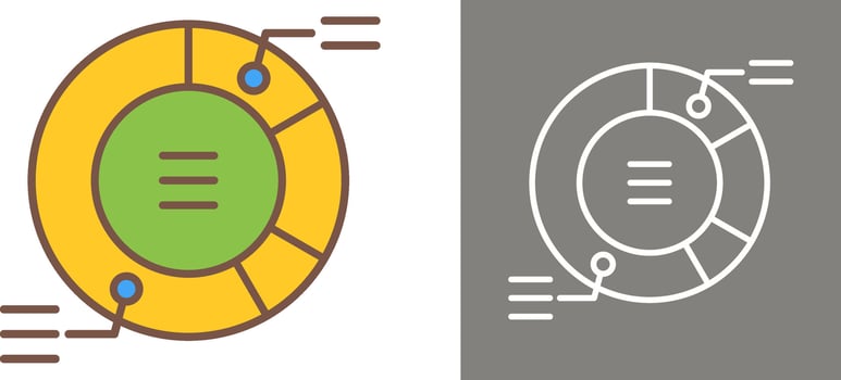 Pie Chart Icon Design vector