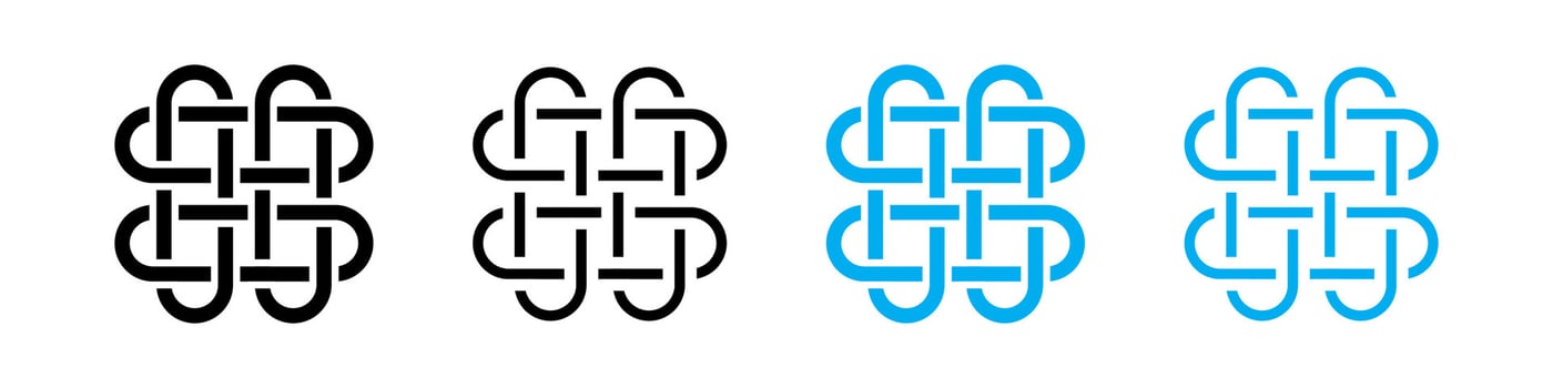 Celtic knots. Trinity knots. Celtic knot icons. Endless knots set vector