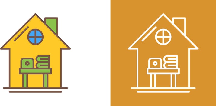 Home Work Place Icon Design vector