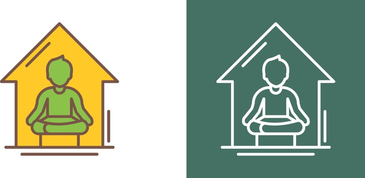 Yoga At home Icon Design vector
