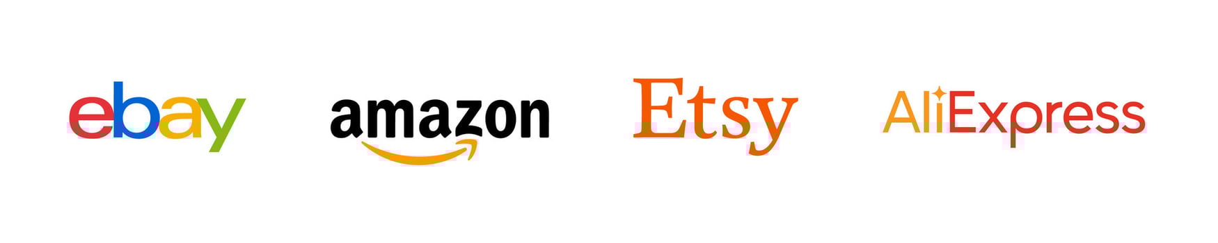 Popular shop and store brand logo set. Popular world's leading shop brands. Ebay, Etsy, Aliexpress vector
