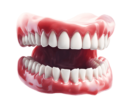 Dentistry for gums with dentures and dental implants. AI-Generated png