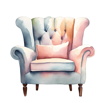 Watercolor and painting classic armchair furniture for decorated in living room interior design. AI-Generated png